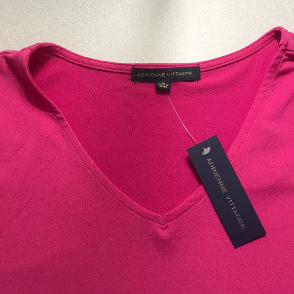 Adrienne Vittadini hot pink shirt top NEW! - Picture 2 of 6